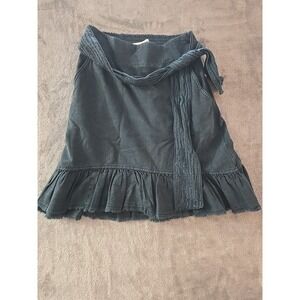 Anthropologie Pilcro Belted Boho Elastic Waist Skirt With Ruffle Raw Hem X-Small